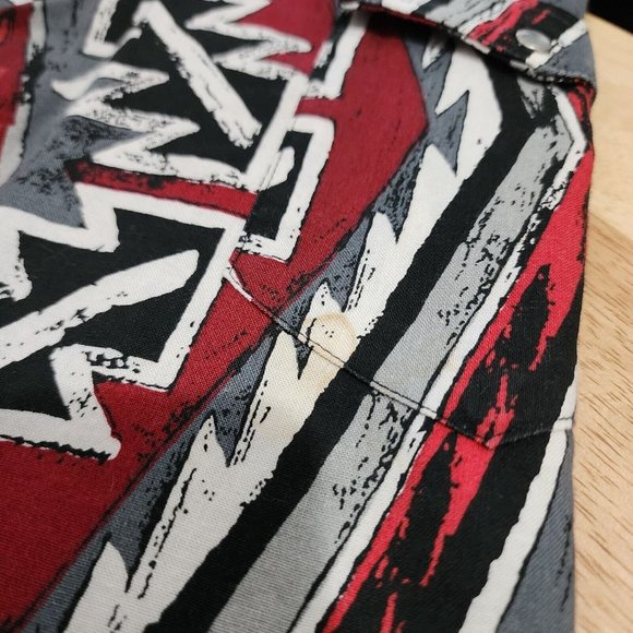 Vintage American Hero Short Sleeve Aztec Southwestern Pearl Snap Shirt Size L - Picture 10 of 12